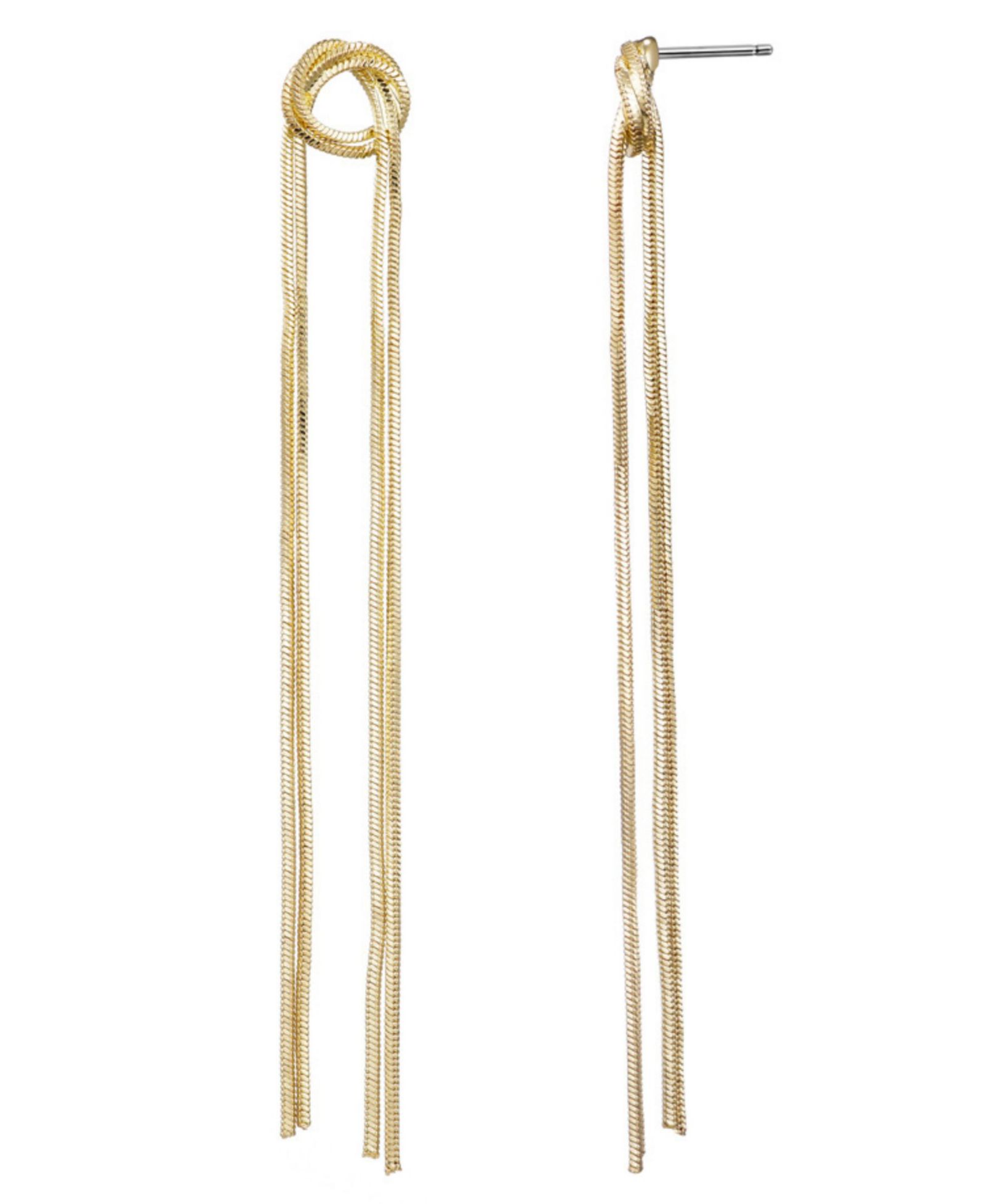 ADORNIA Gold Plated Slinky Rope Chain Sweeper Earrings