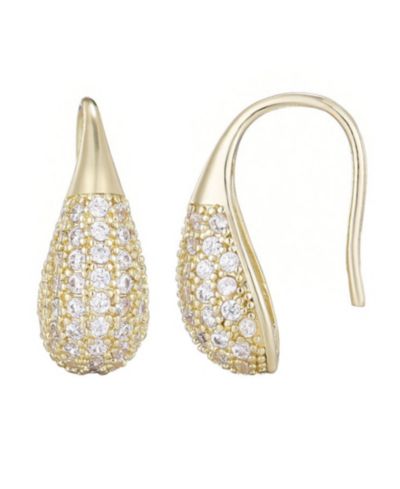 ADORNIA Gold Plated Cubic Zirconia Teardop Wire Earrings