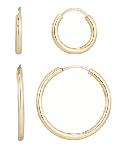 Набор сережек ADORNIA Gold Plated Endless Hoop