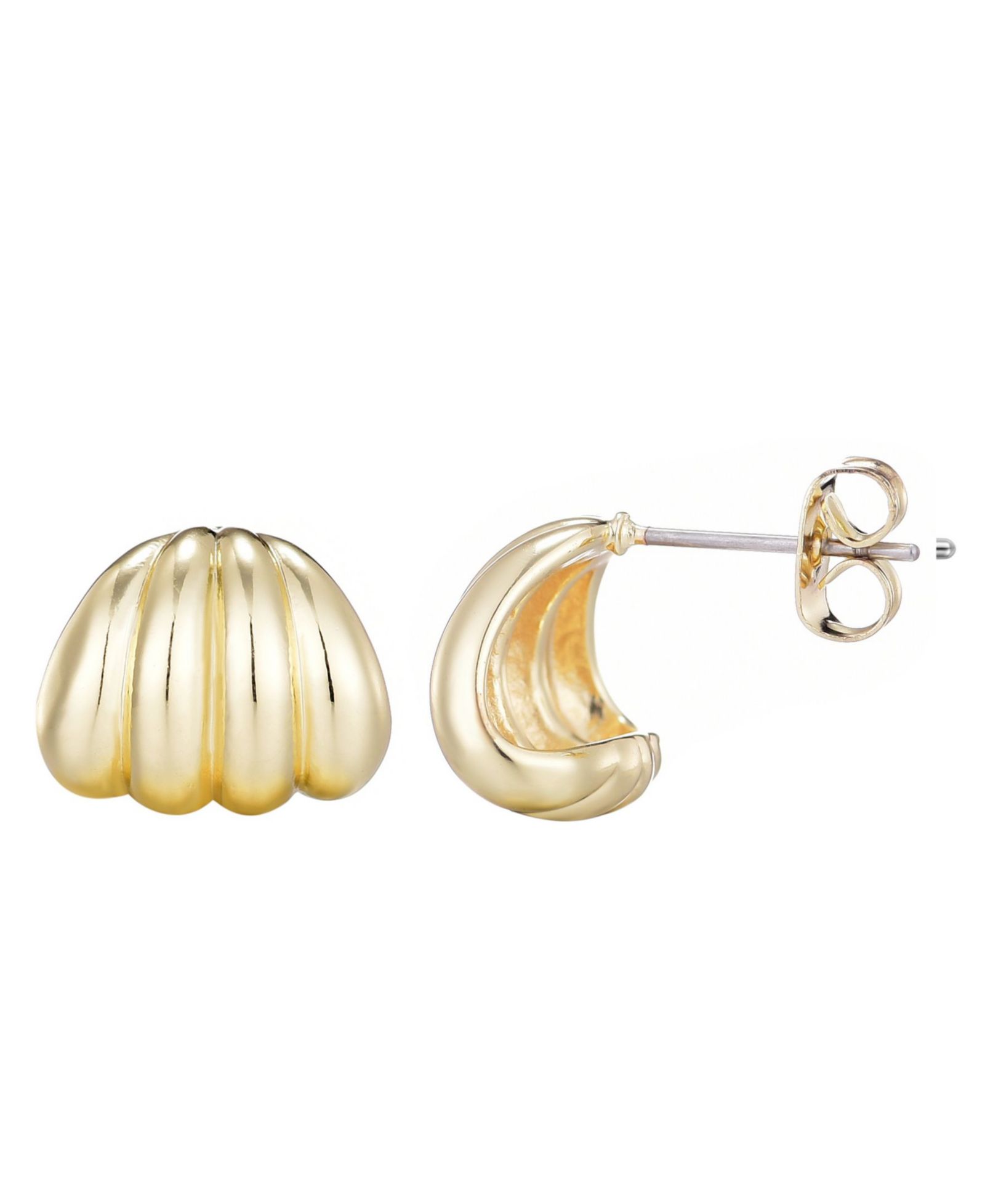 Серьги ADORNIA Gold Plated Fluted Wrap Around Huggie