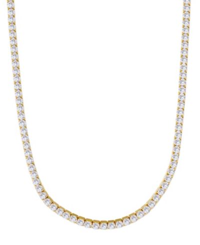 Золотая цепочка ADORNIA Gold Crystal 3mm Tennis Chain Necklace