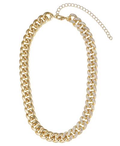 Золотая цепочка ADORNIA Gold Crystal Half Curb