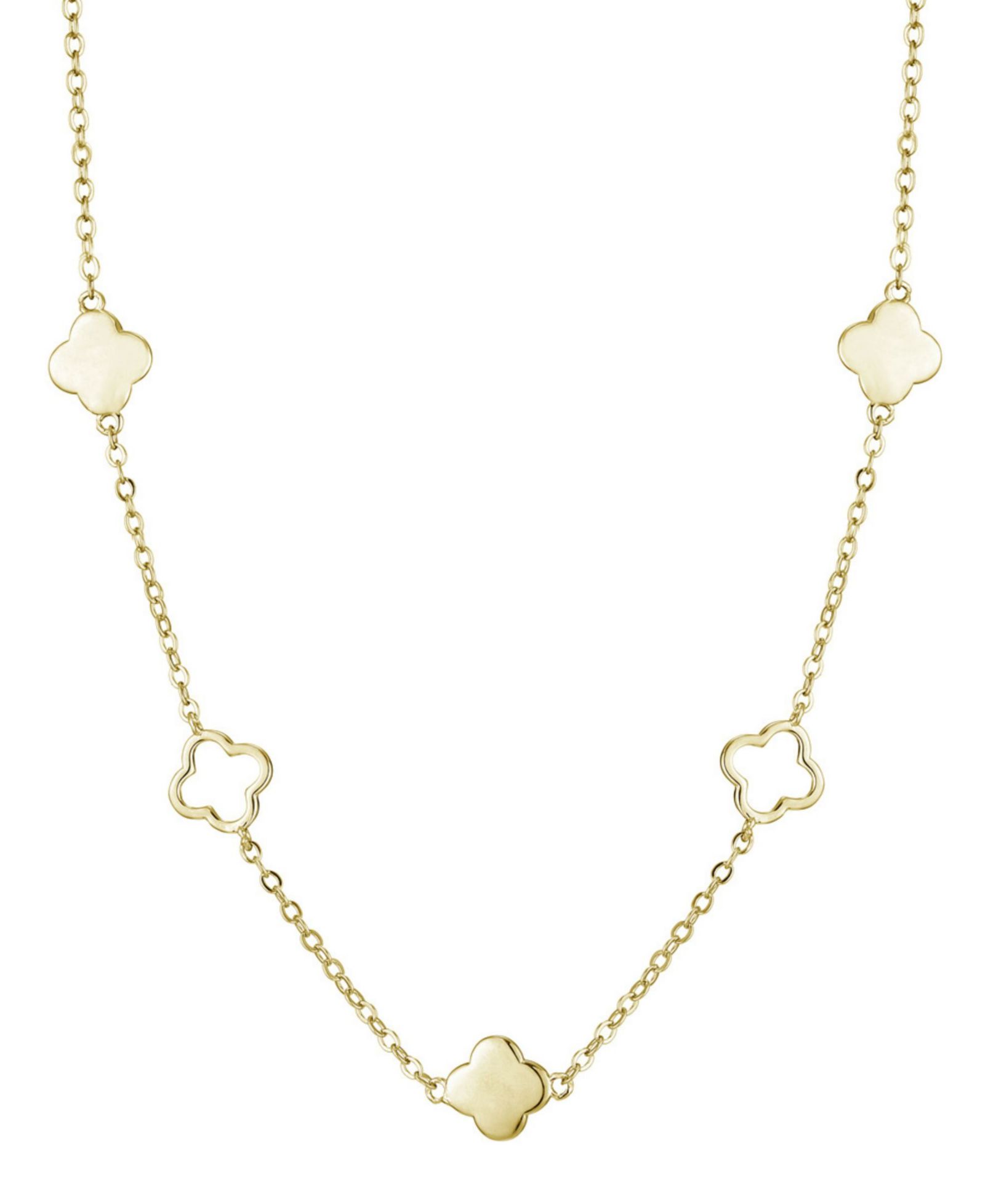 ADORNIA Gold Clover Station Necklace