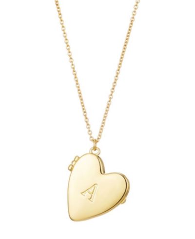 Золотая подвеска-медальон ADORNIA Initial Heart