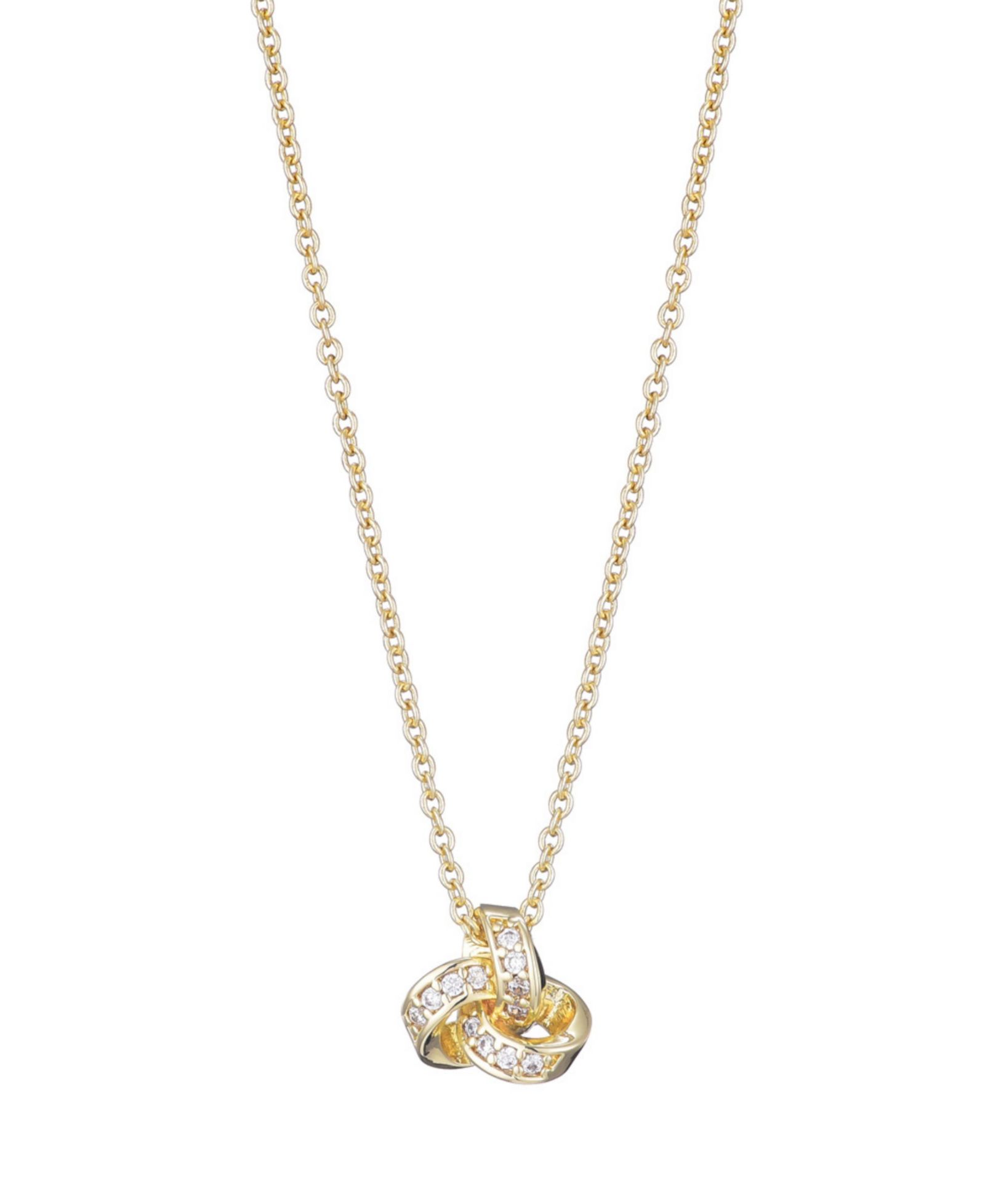 Подвеска ADORNIA Gold-Tone Cubic Zirconia Braided Knot