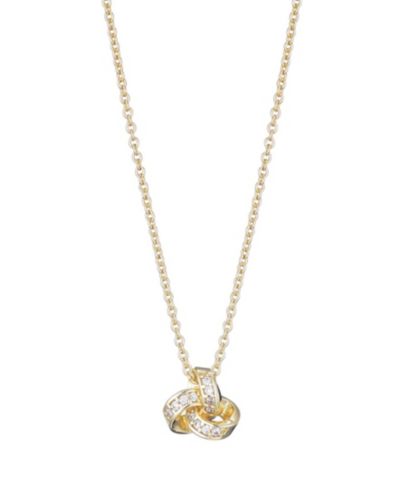 Подвеска ADORNIA Gold-Tone Cubic Zirconia Braided Knot