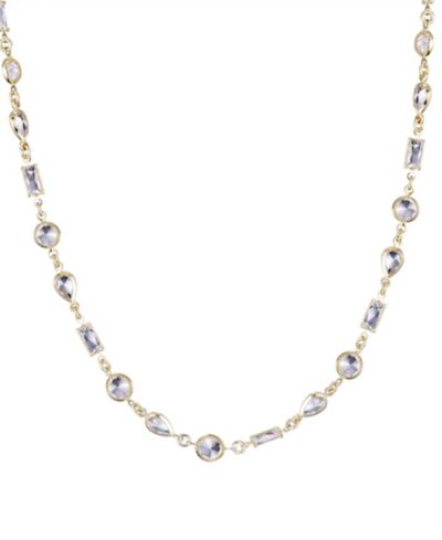 ADORNIA Gold Plated Crystal Mixed Shape Necklace