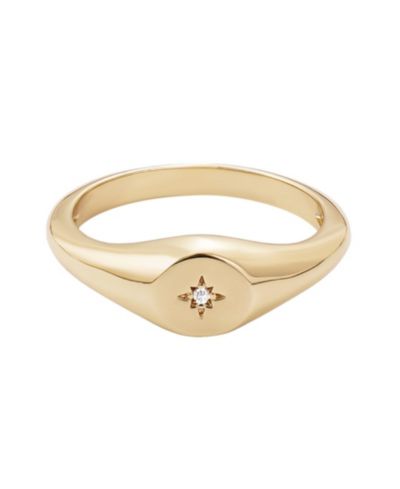 Перстень ADORNIA Cubic Zirconia Starbust Signet Pinky Ring
