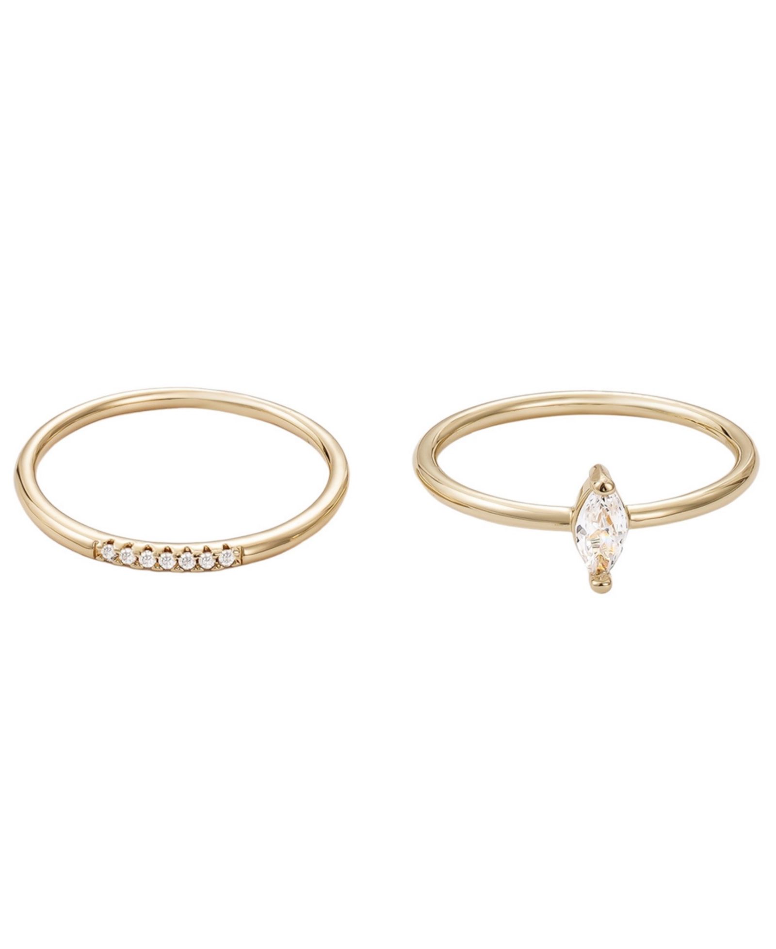 ADORNIA Cubic Zirconia Marquis Ring Set