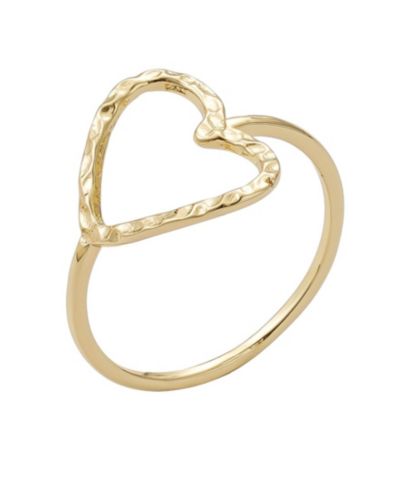 Кольцо ADORNIA Gold Plated Hammered Open Heart