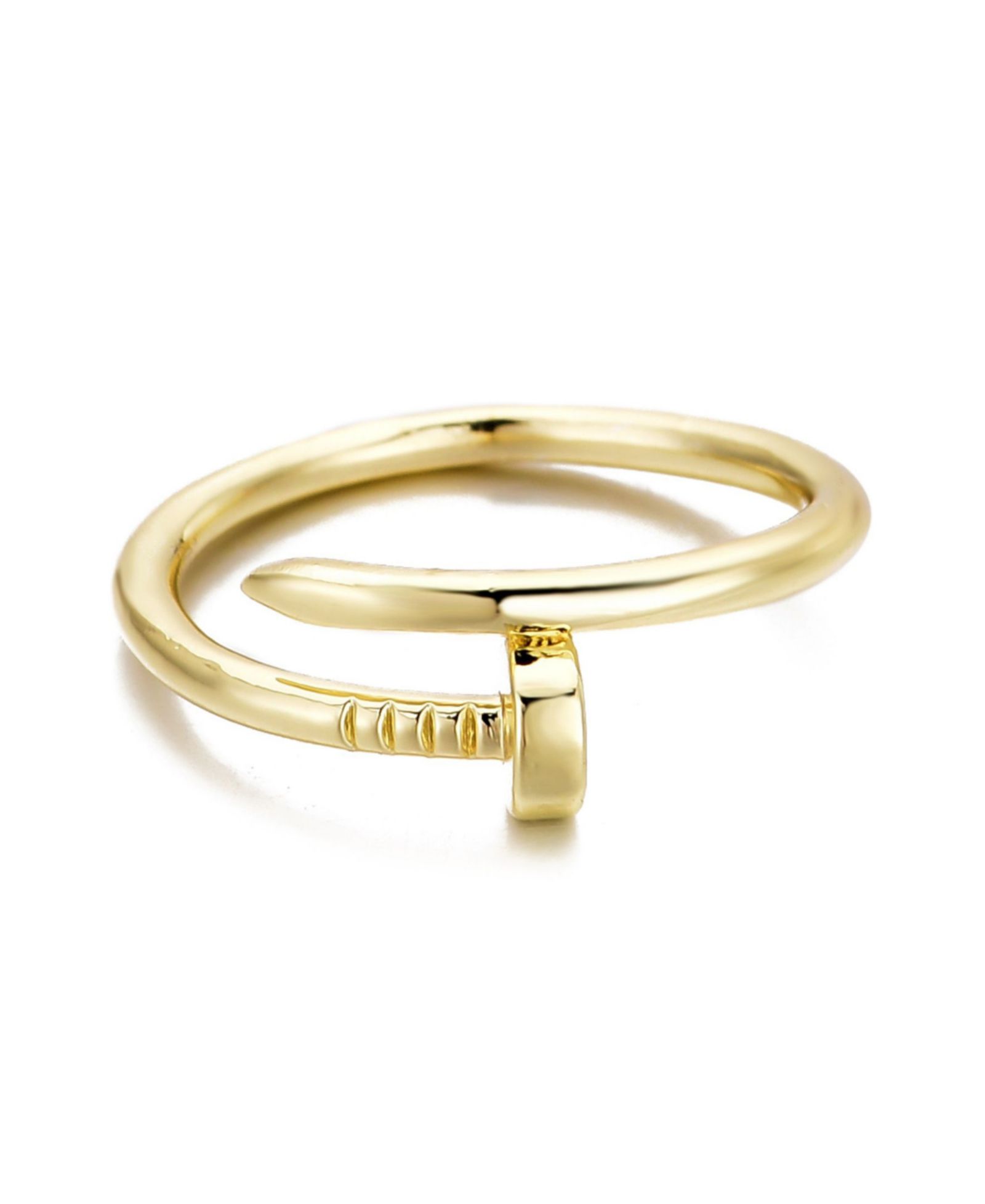 ADORNIA Gold Plated Nail Ring