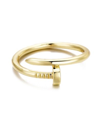 Золоченое кольцо-гвоздик ADORNIA Nail Ring
