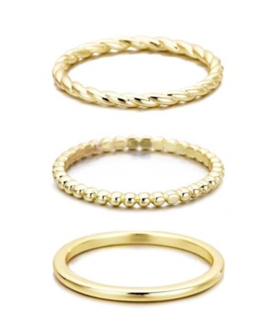 Набор тонких колец ADORNIA Gold Plated Thin Stacking Band