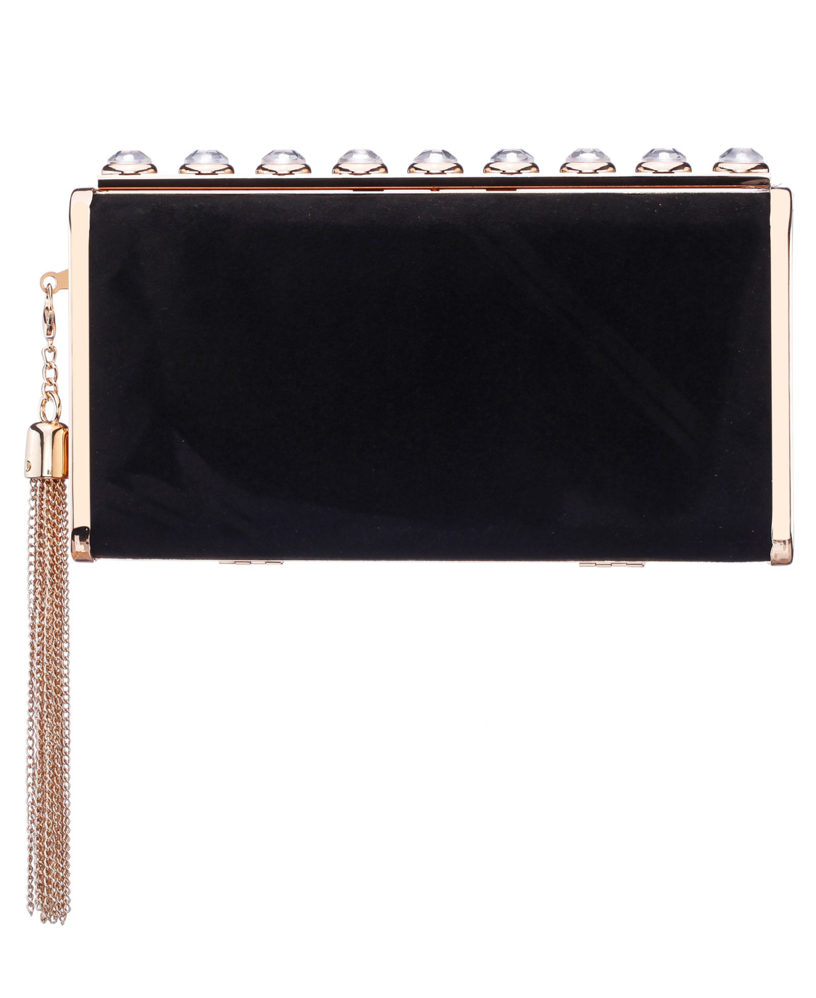 Nina Crystal Ornamented Minaudiere с кисточкой и замком clutch