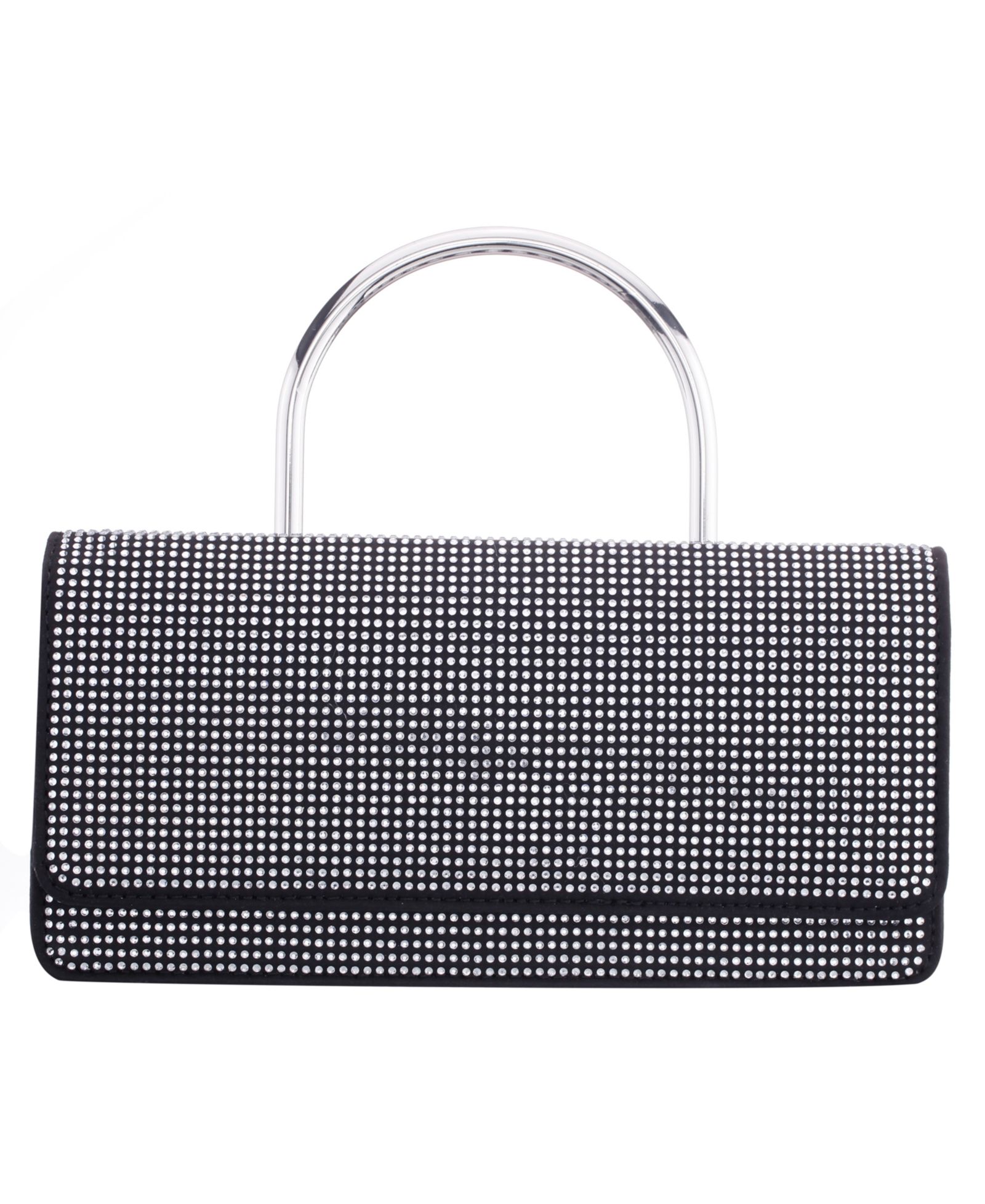 Nina Elongated Crystal Magnetic Snap Satchel Bag