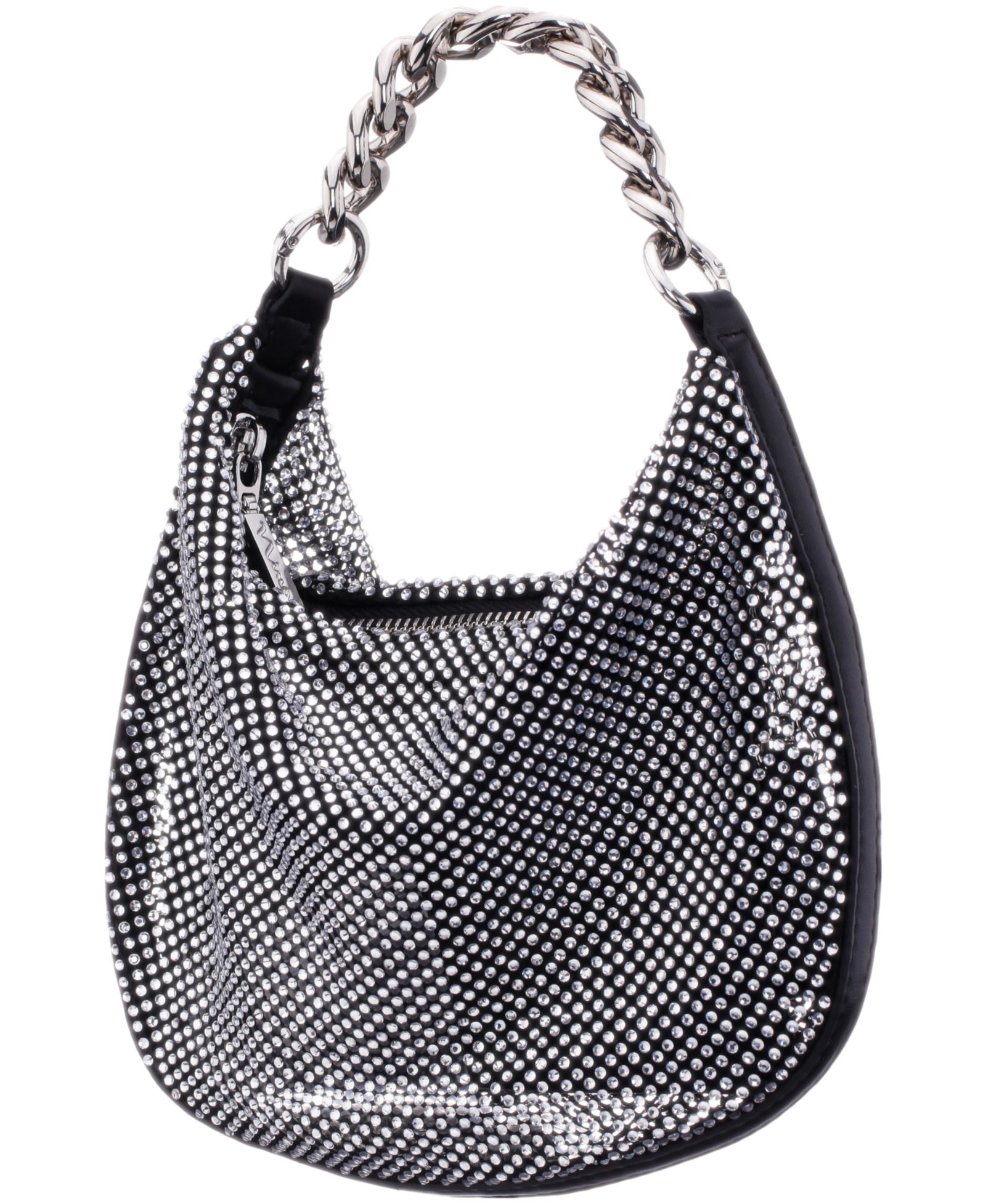 Nina Crystal Mesh Zipper Hobo Bag