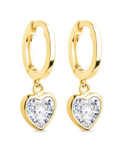 Серьги-подвески Sterling Forever Lizzy CZ Heart из стерлингового серебра