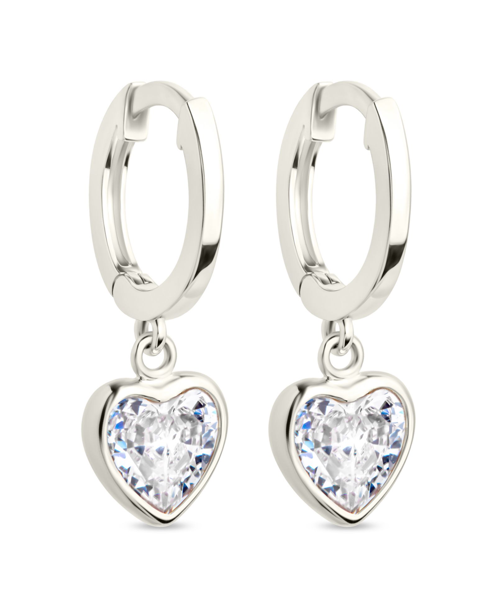 Sterling Forever Sterling Silver Lizzy CZ Heart Drop Earrings