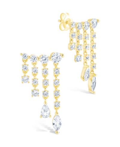 Серьги-гвоздики Sterling Forever Sterling Silver Adrian CZ Waterfall Statement