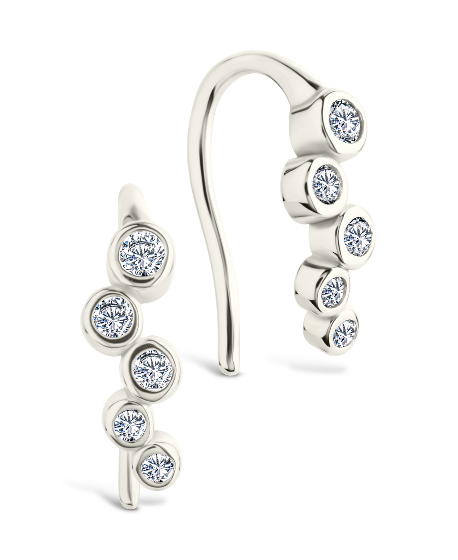 Sterling Forever Sterling Silver Talia CZ Bezel Crawler Earrings