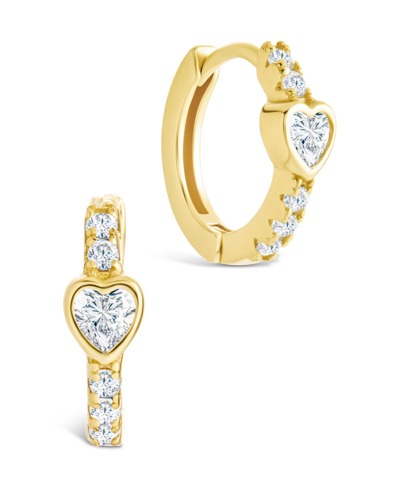 Серьги-кольца Sterling Forever из стерлингового серебра с подвесками в форме сердца