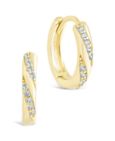 Sterling Forever Sterling Silver Adelise Micro Hoops