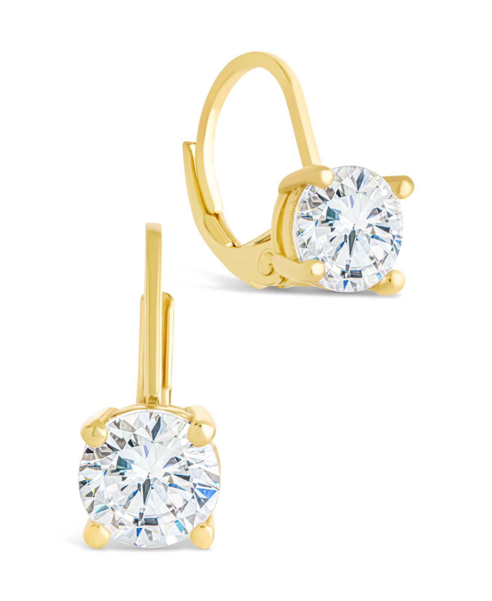 Sterling Forever серебряные серьги-клипсы с круглым огранением