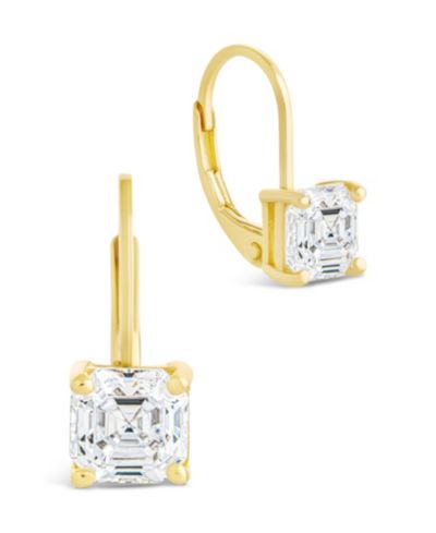 Серьги Sterling Forever Princess Cut French Clip из стерлингового серебра