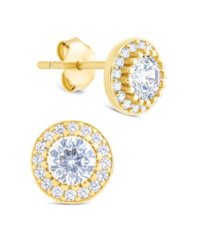 Серьги-гвоздики Sterling Forever Round Cut Brilliant Halo из стерлингового серебра
