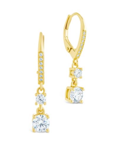 Серьги клипсы Sterling Forever из стерлингового серебра с бриллиантовой огранкой CZ Magdalena