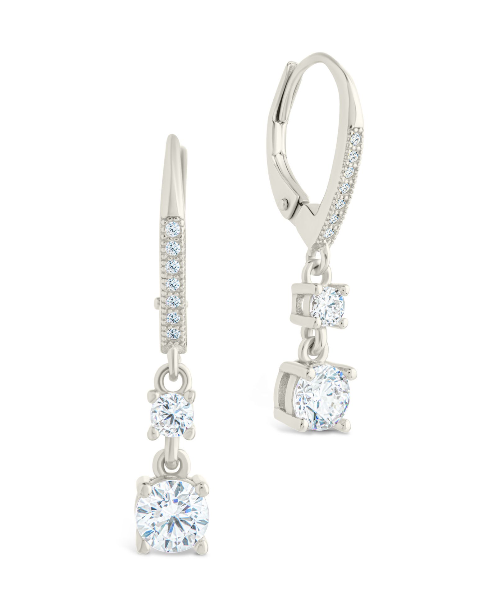 Sterling Forever Sterling Silver Magdalena Brilliant Cut CZ French Clip Earrings