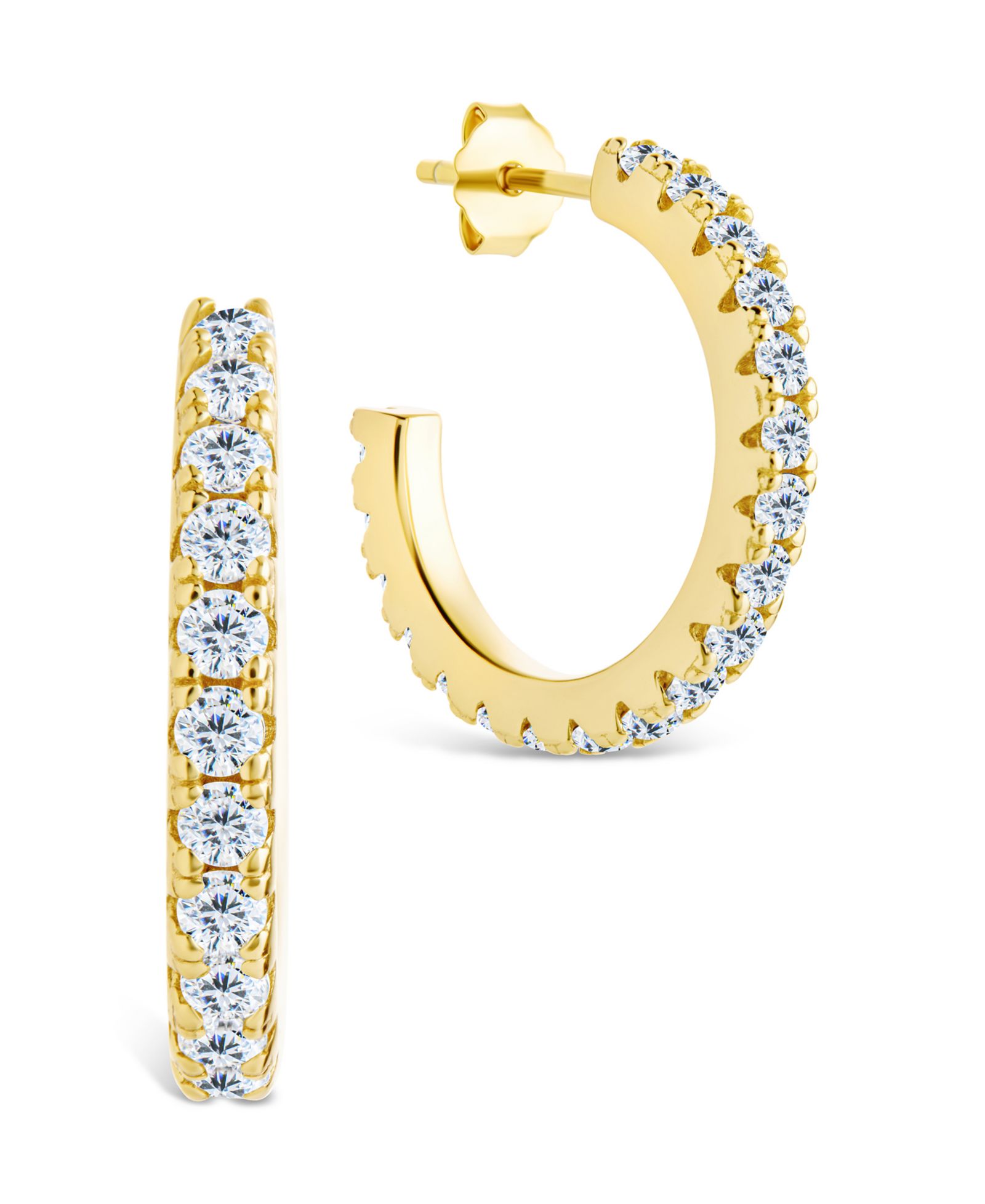 Sterling Forever серьги-кольца Eleri CZ Tube Hoops.75"