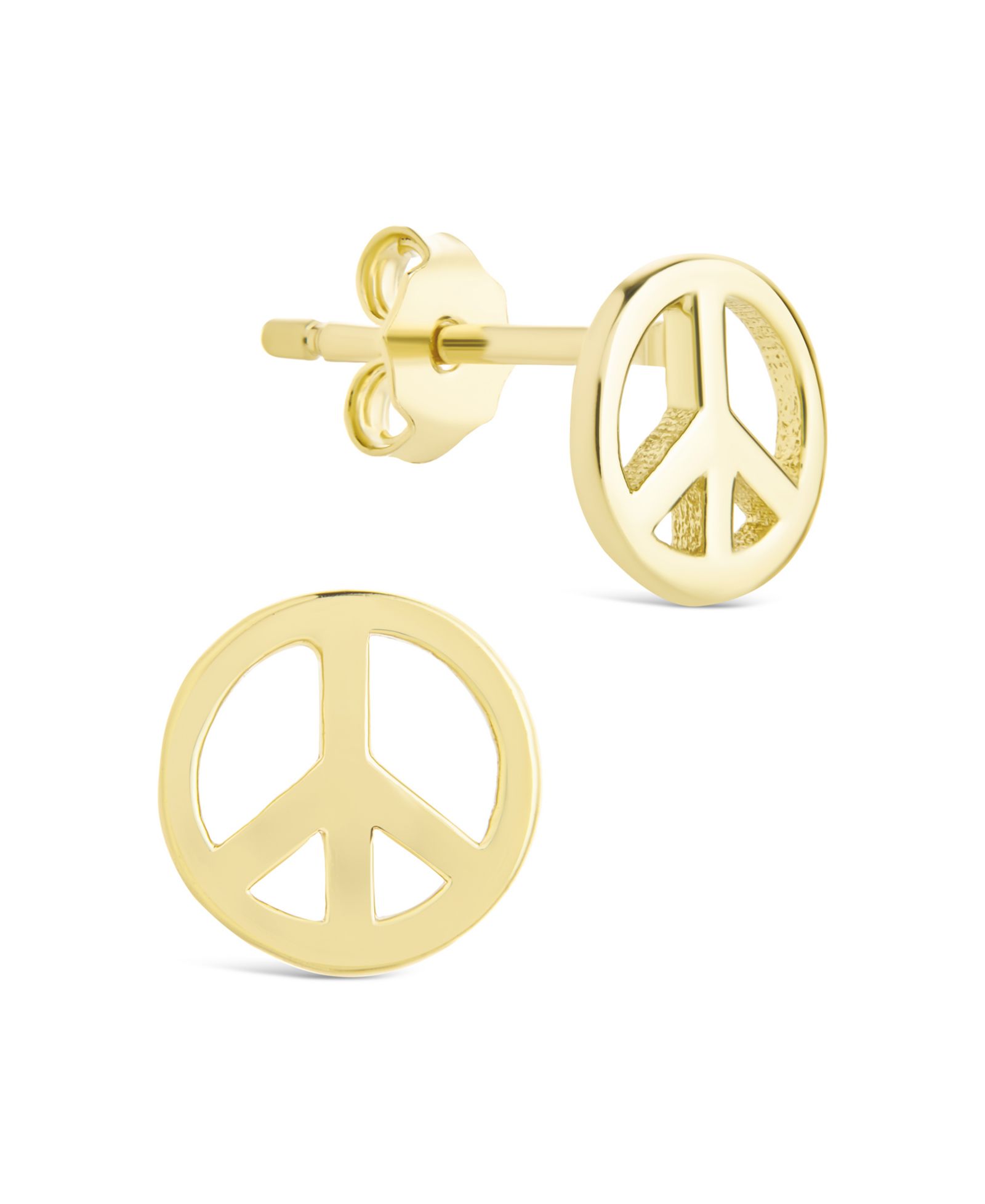 Серьги-гвоздики Sterling Forever Sterling Silver Peace Sign