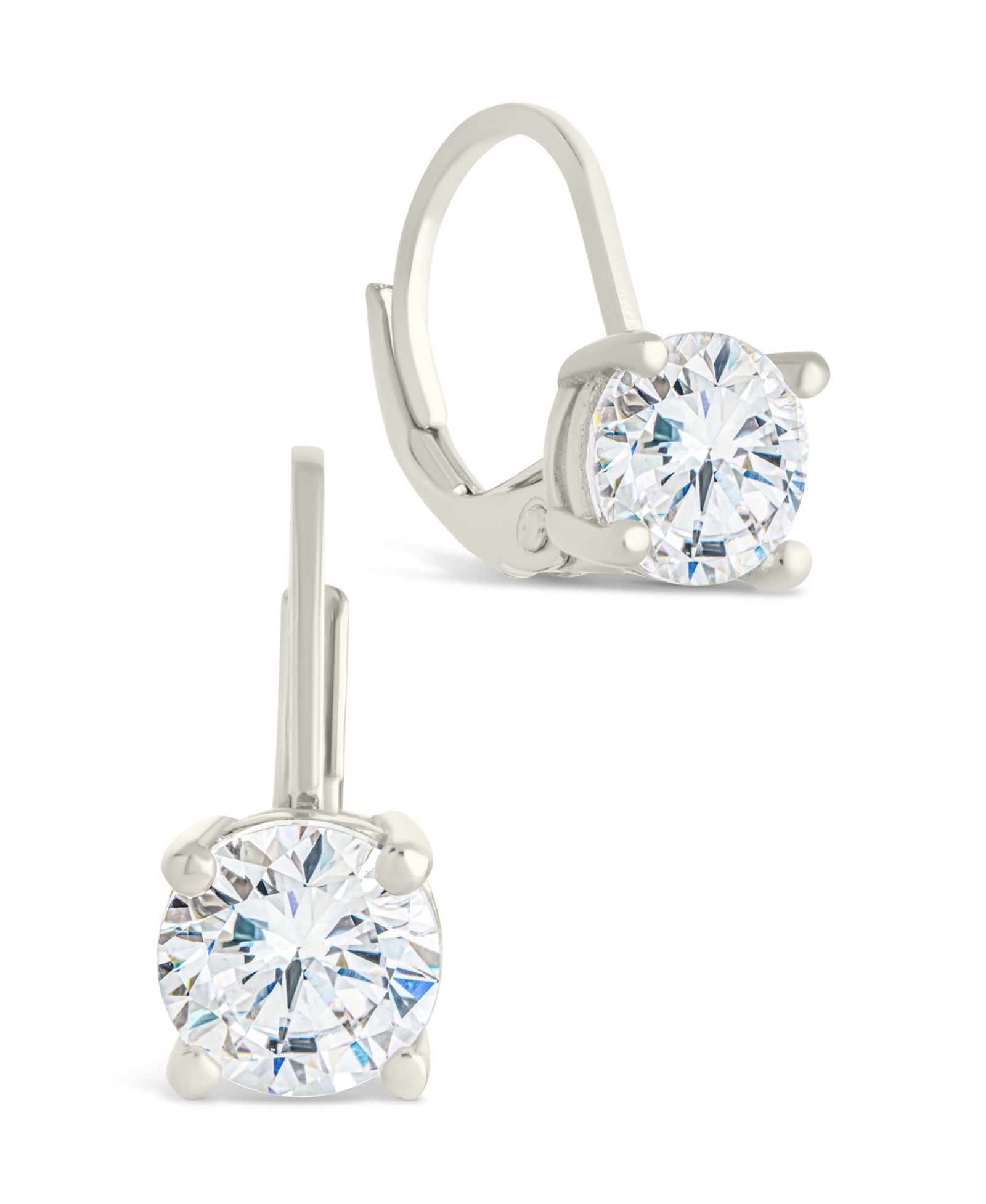 Серьги-клипсы Sterling Forever из стерлингового серебра с круглым огранением