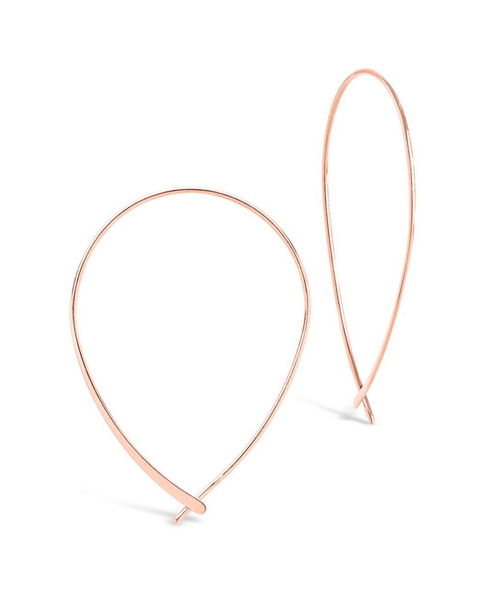 Sterling Forever Metal-tone Delicate Threader Hoop Earrings