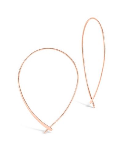 Sterling Forever серьги-кольца Threader Hoop Metal-tone