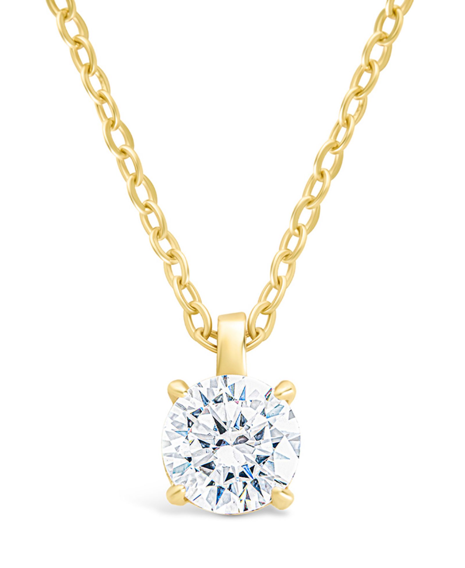 Подвеска Sterling Forever Round Cubic Zirconia Prong Set