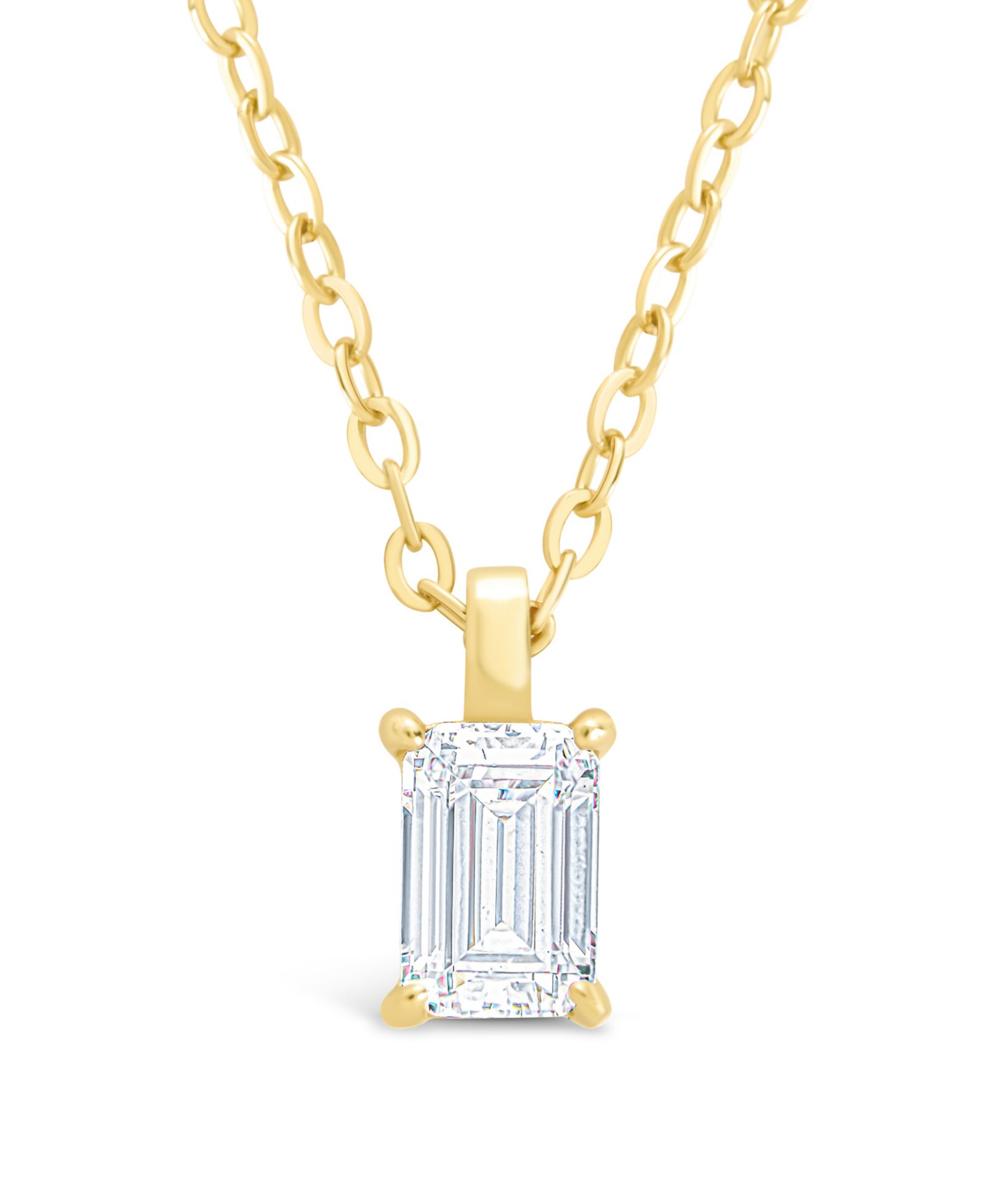 Подвеска Sterling Forever Emerald Prong Set