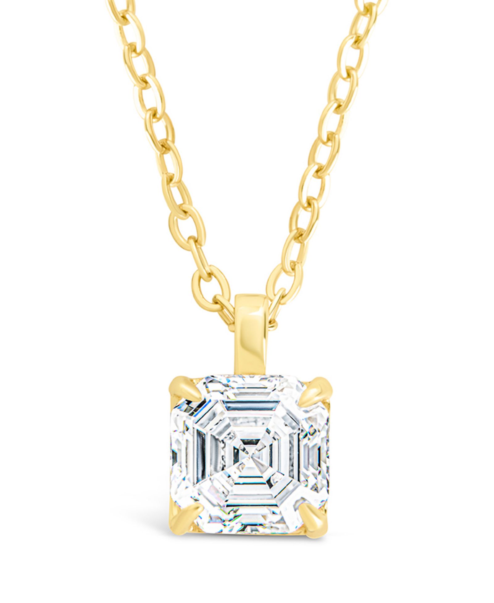 Подвеска Sterling Forever Asscher Prong Set