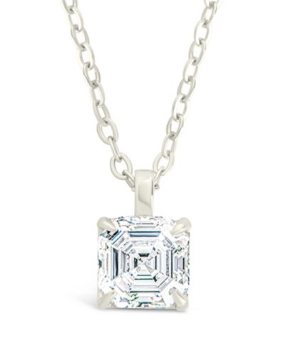 Подвеска Sterling Forever Asscher Prong Set