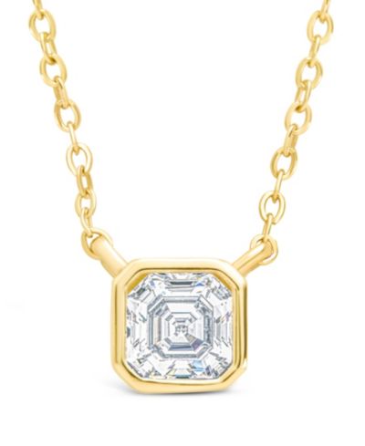Sterling Forever подвески Asscher Bezel Set