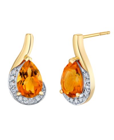 Серьги-подвески Citrine в 10k желтом золоте