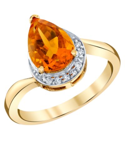 Macy's Citrine (1-3/4 ct. t.w.) and Diamond Accent Ring in 10k Yellow Gold