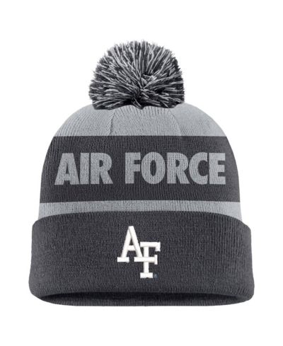 Мужская вязаная шапка Nike Air Force Falcons Rivalry Shield с помпоном, Charcoal