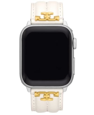 Tory Burch Women's Ivory Leather Band for Apple Watch, 38-45mm