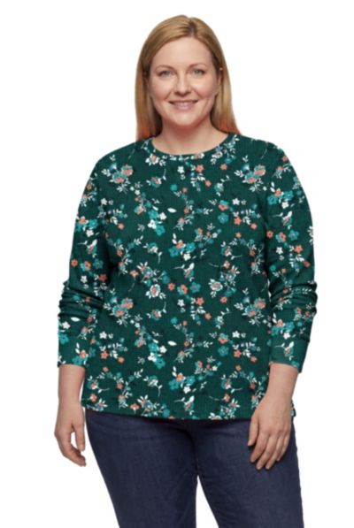 Woman Within Plus Size теплого трикотажного рубашка с длинным рукавом