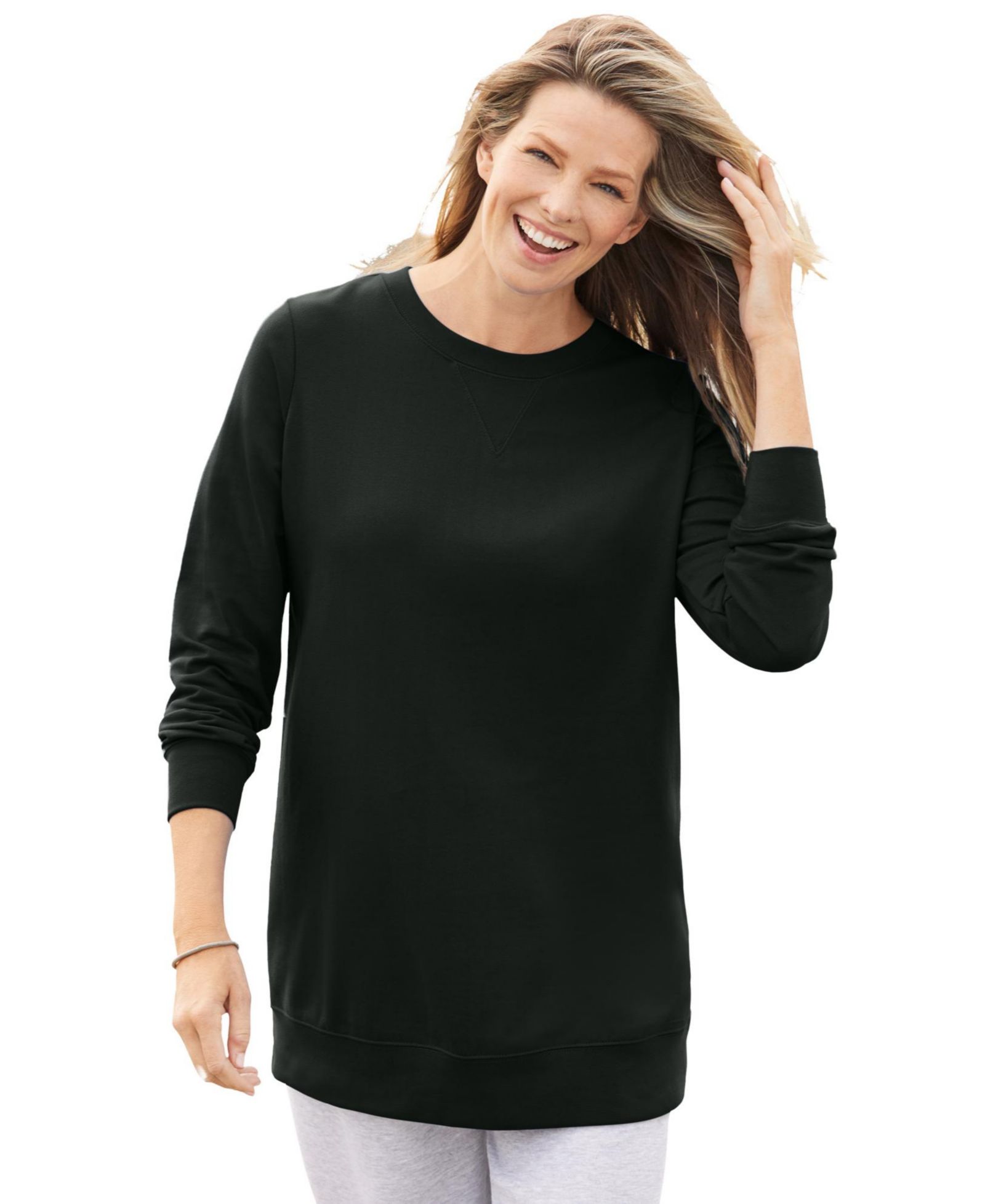 Woman Within Women's Within Crewneck Fleece Sweatshirt
