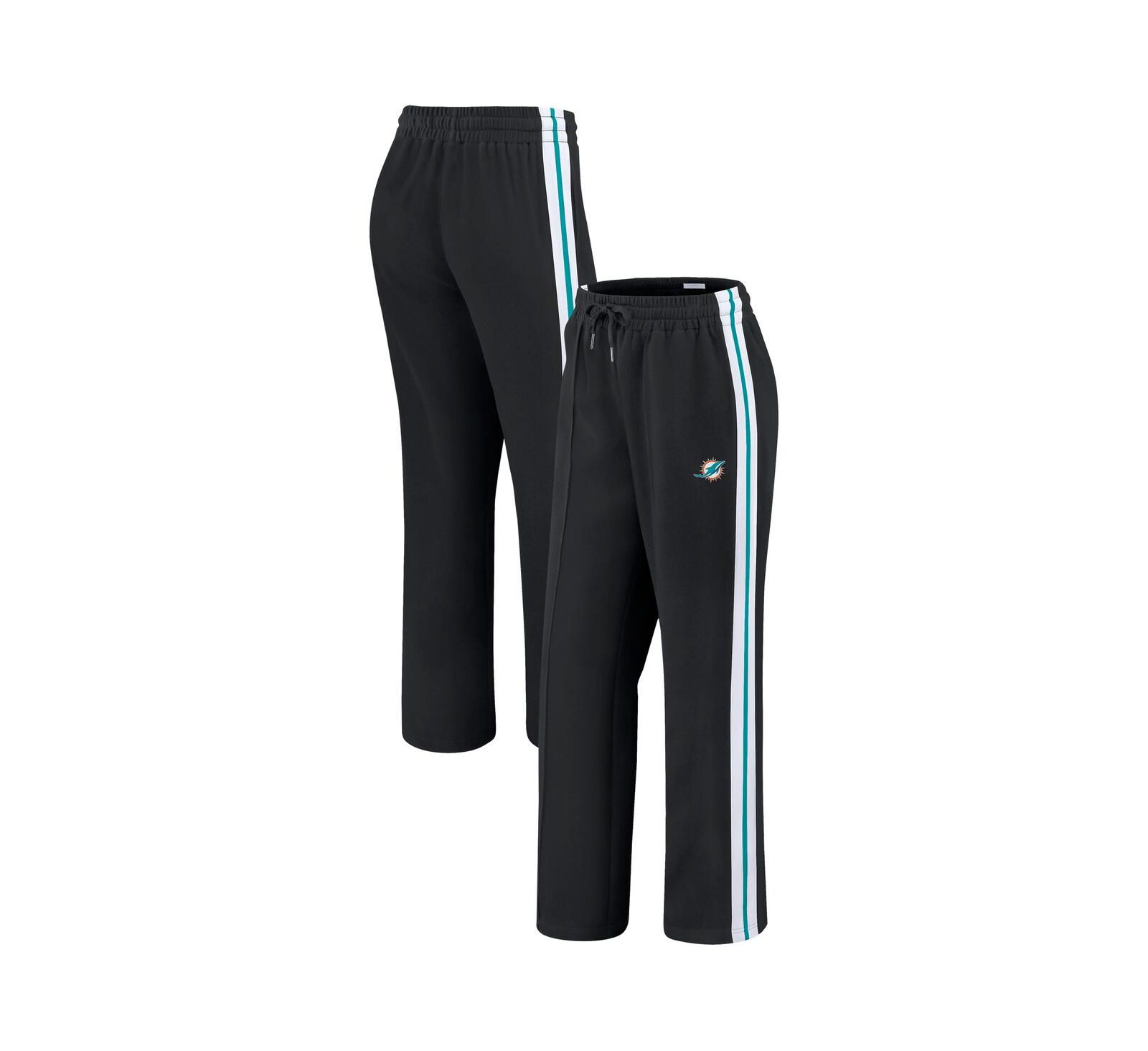 WEAR by Erin Andrews Women's Black Miami Dolphins Color Block Straight Leg Pants