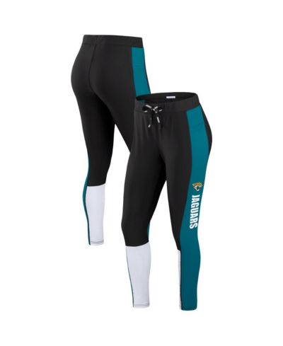 Женские леггинсы WEAR by Erin Andrews Jacksonville Jaguars Color Block, черные/бирюзовые