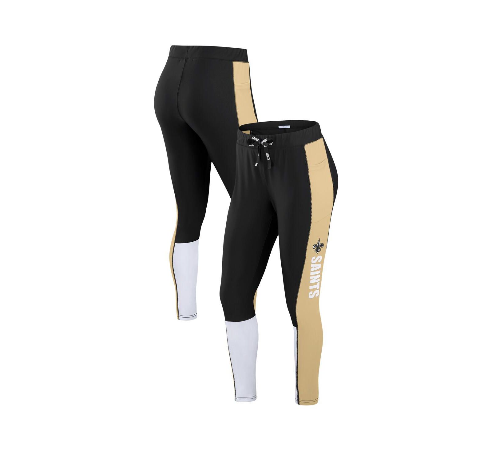 Легинсы WEAR by Erin Andrews New Orleans Saints, черные с золотым, Женский